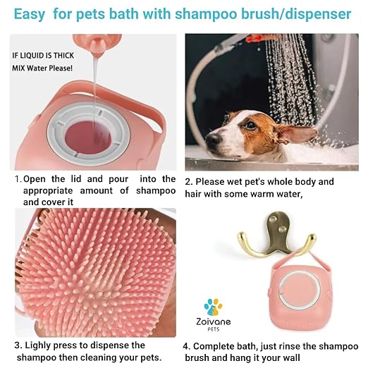 Dog Bath Brush for Grooming & Bathing - Ideal for Labrador, German Shepherd, Golden Retriever - Pablo Pet Paws | Purr-fect Paws Store